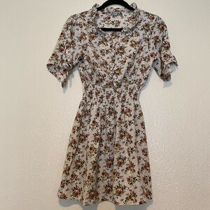 J for Justify Floral Mini Dress - Cream and Brown